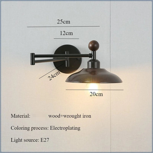 Home Deco Wood Adjustable Telescopic Wall Light