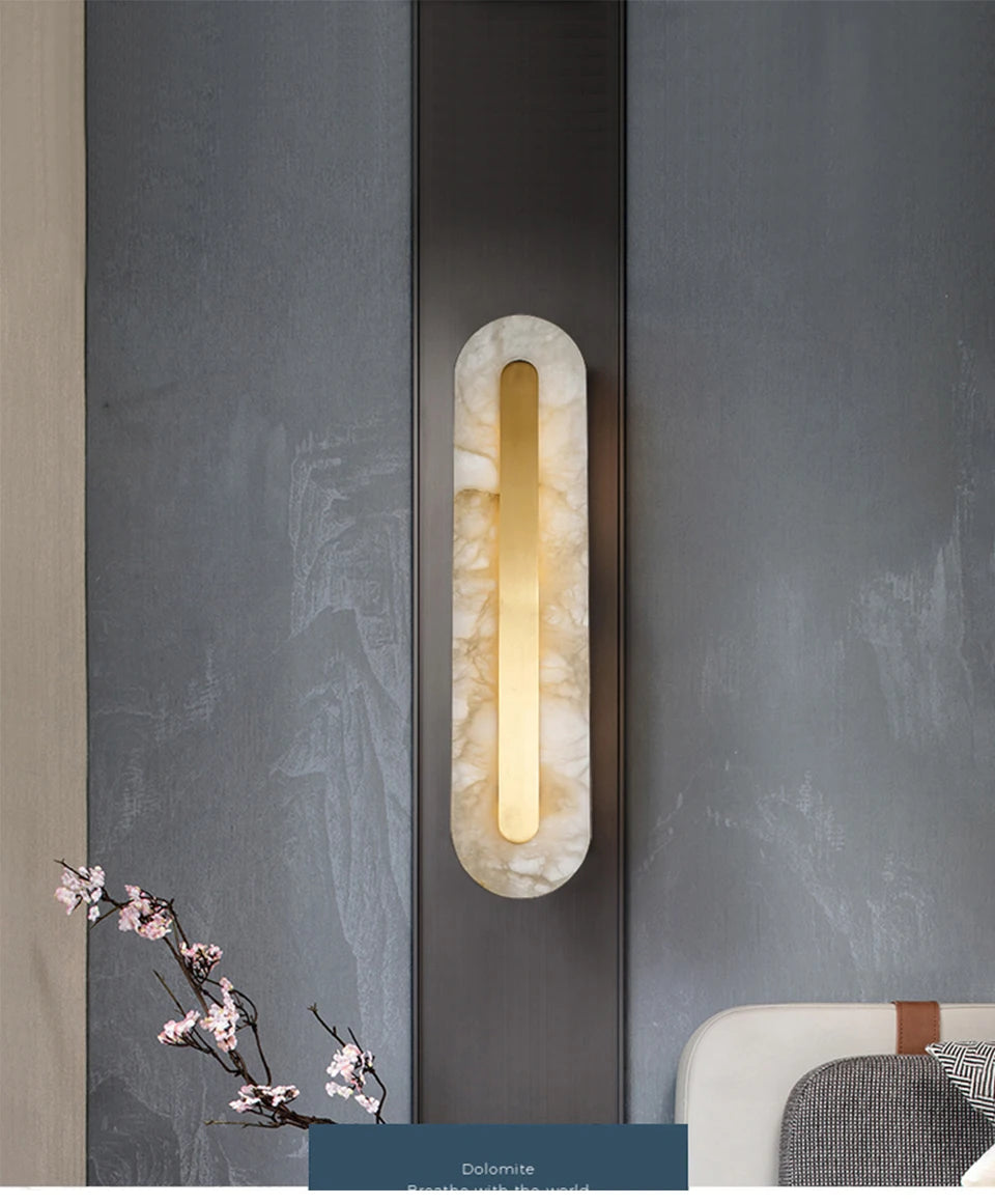 Home Deco Marble Copper Gold Wall Light