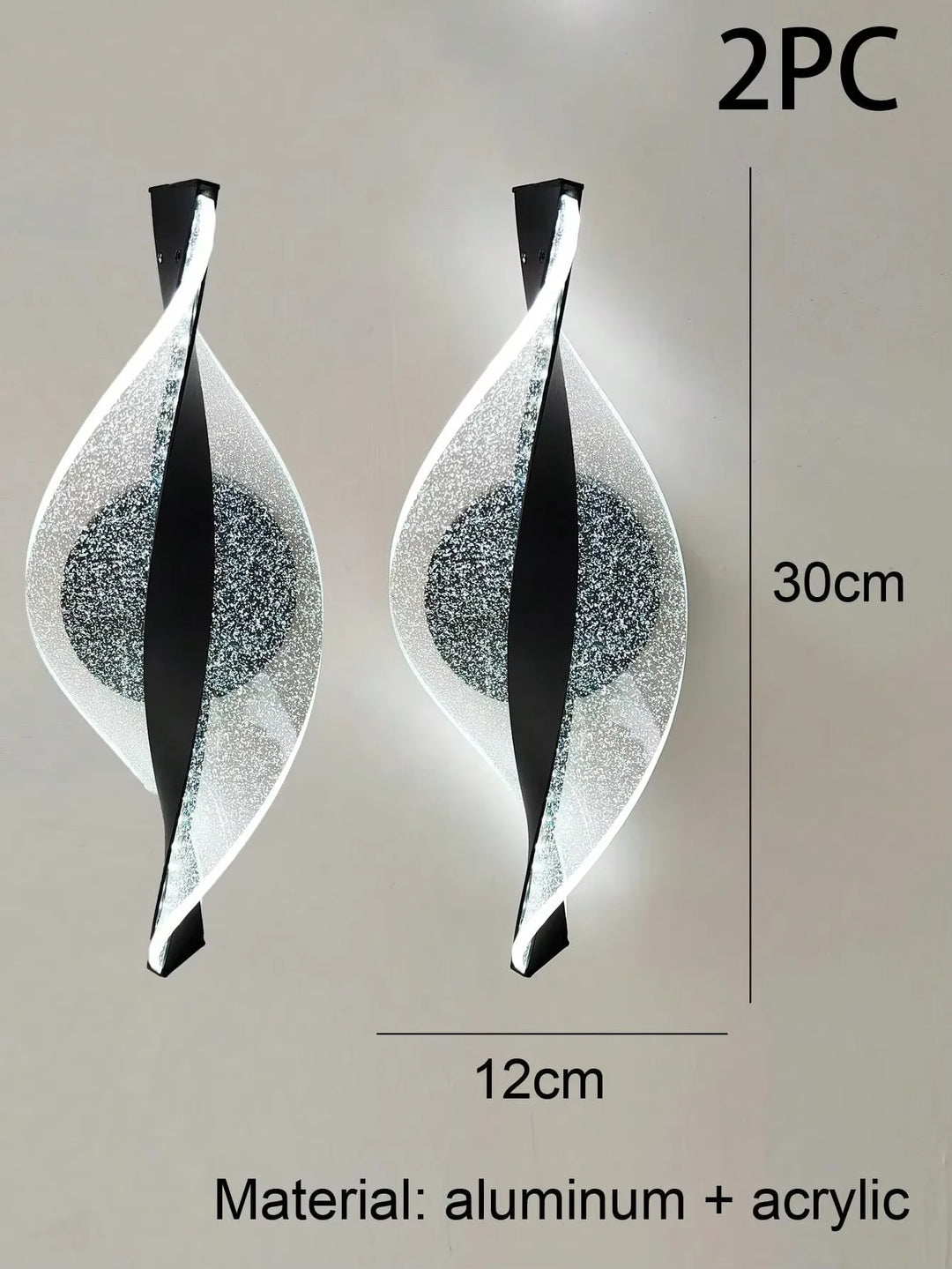 Home Deco Acrylic Gold/Black Modern LED Outdoor Wall Sconce