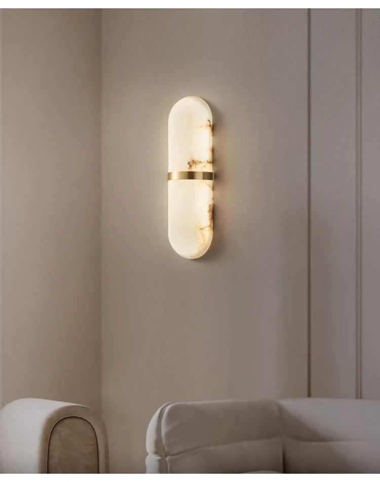 Home Deco Semicylinder Marble Wall Light