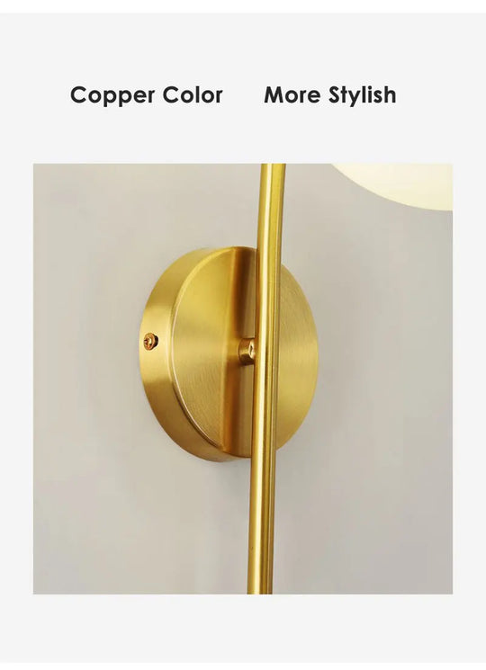 Home Deco Frosted Glass Ball Wall Lamp