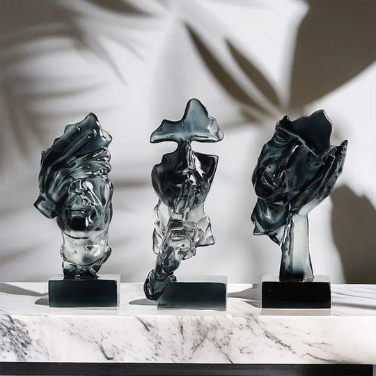 Yaretzi 3pcs Abstract Face Statue Home Decoration