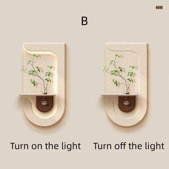 Home Deco Green Plant Wall Light Mural