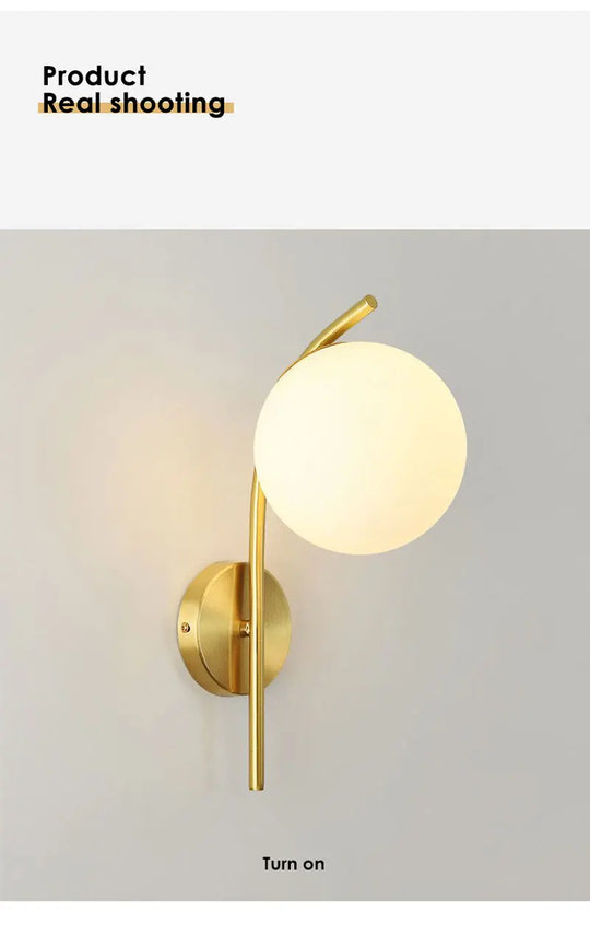 Home Deco Frosted Glass Ball Wall Lamp