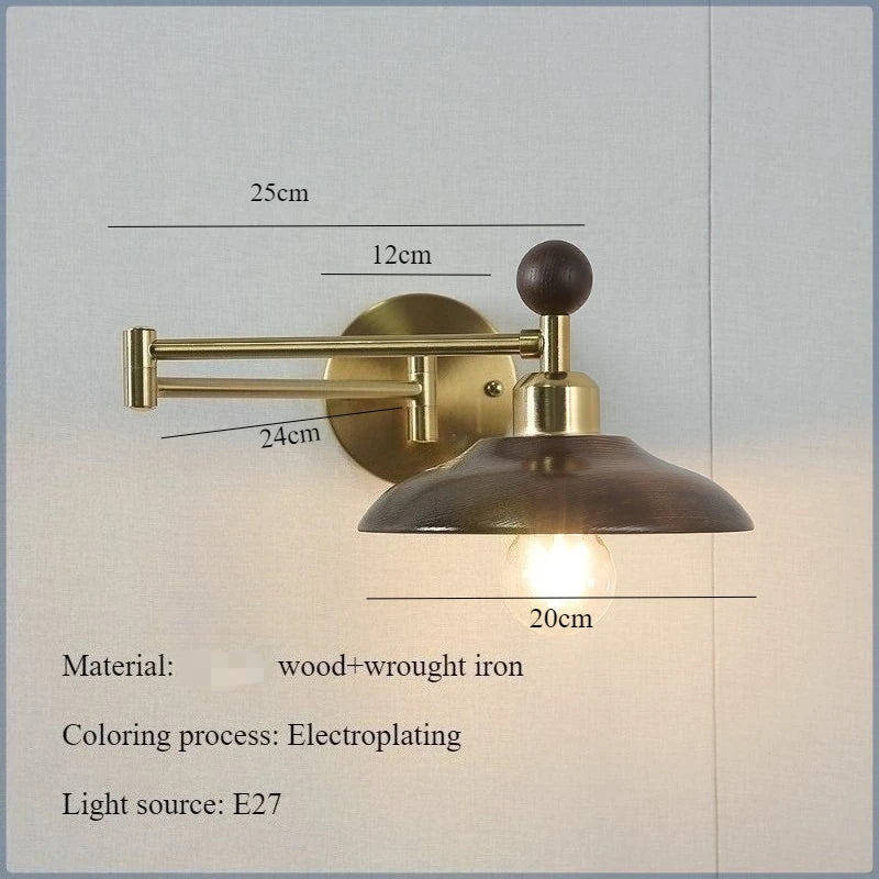 Home Deco Wood Adjustable Telescopic Wall Light