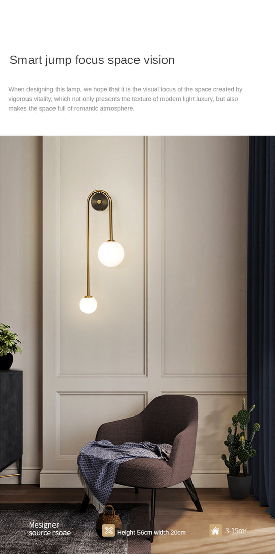 Home Deco Gold Glass Ball Wall Lamp