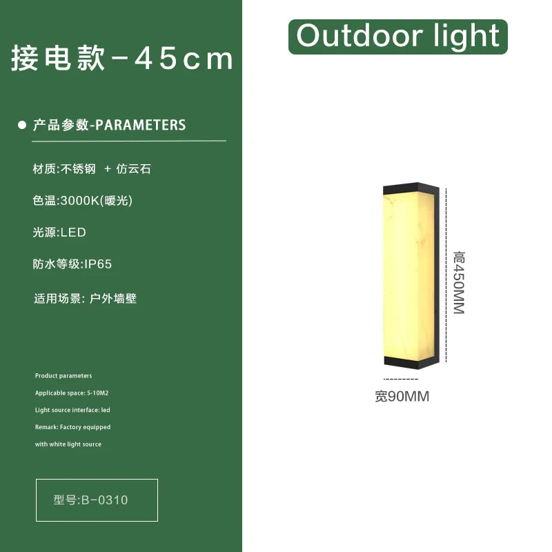 Home Deco Outdoor Marble Panel Wall Lamp