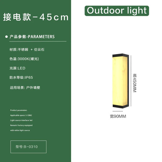 Home Deco Outdoor Marble Panel Wall Lamp