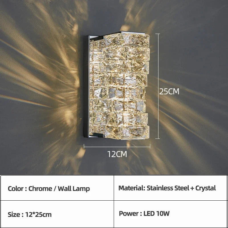 Home Deco Creative Luxury LED Crystal Wall Lamp