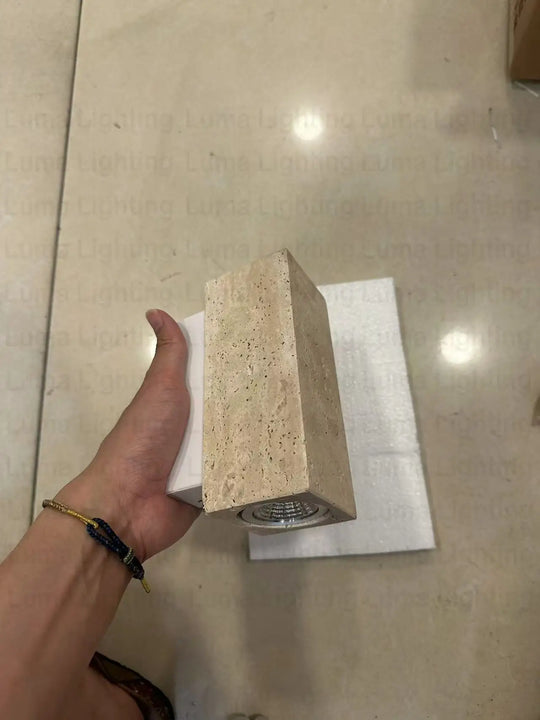 Home Deco Yellow Travertine Stone Wall Lamp