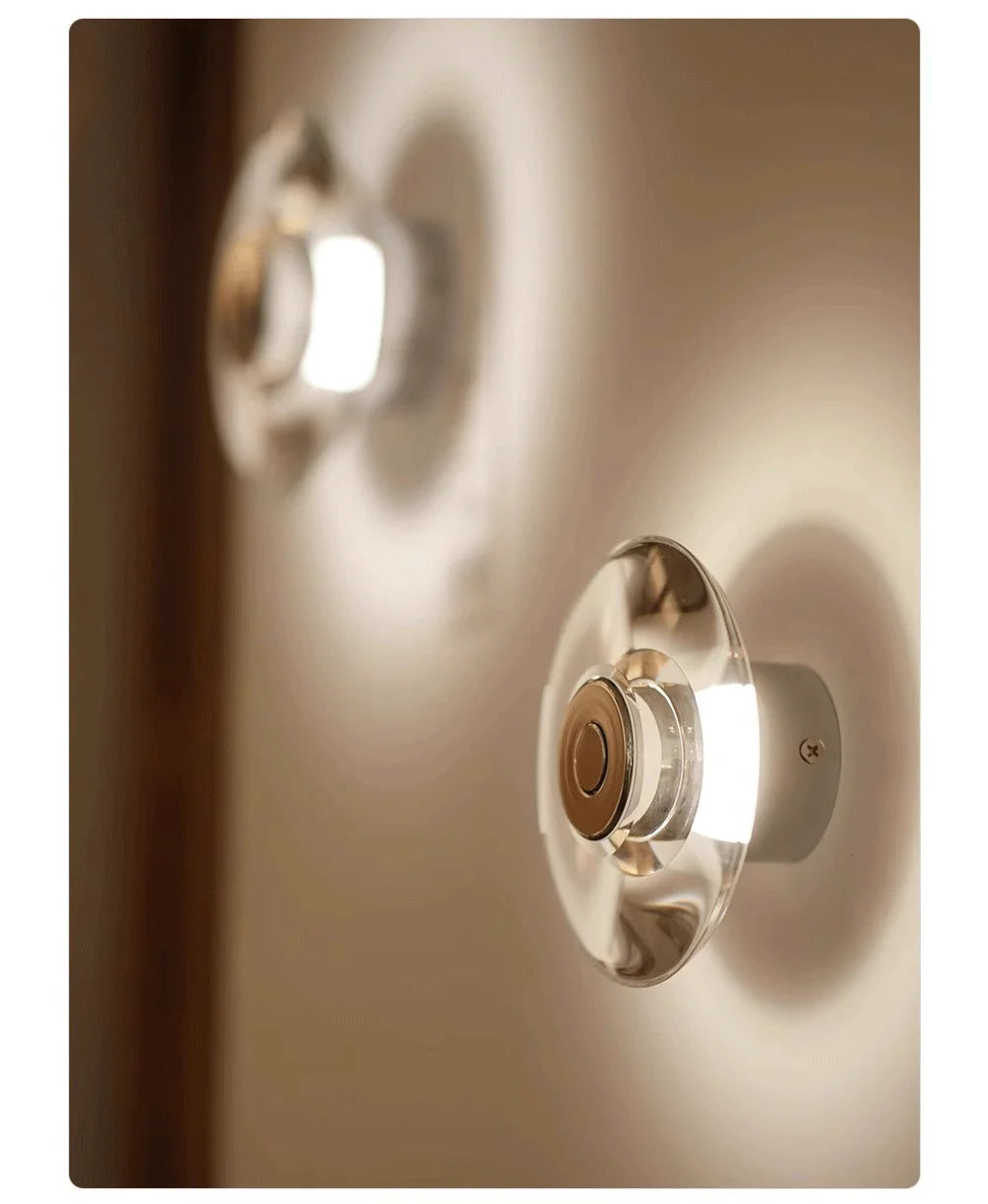 Home Deco Modern Round Crystal Wall Lamp