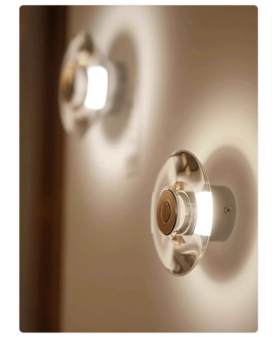 Home Deco Modern Round Crystal Wall Lamp