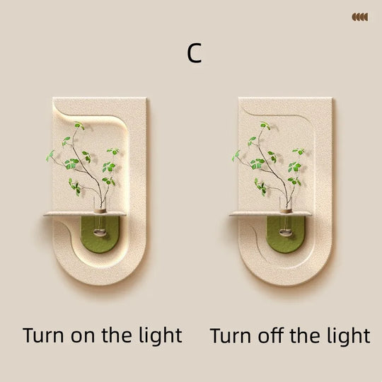 Home Deco Green Plant Wall Light Mural