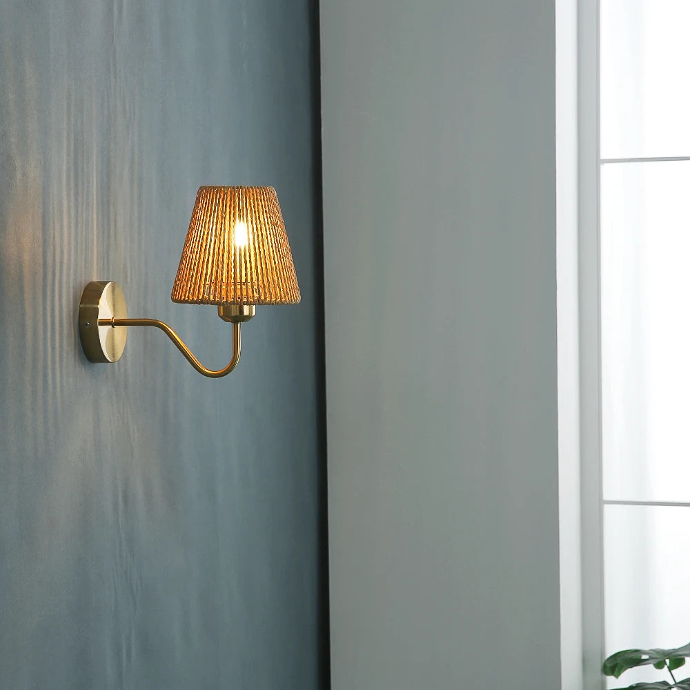 Home Deco Hand Woven Eco-Friendly Wall Light