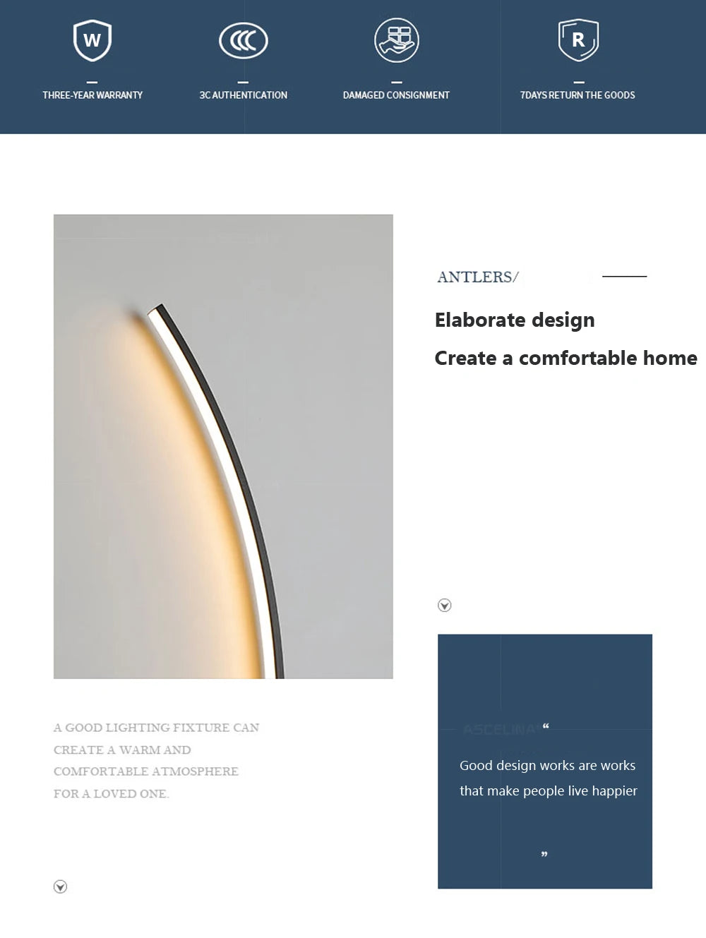 Home Deco Modern LED Moon Wall Lamp