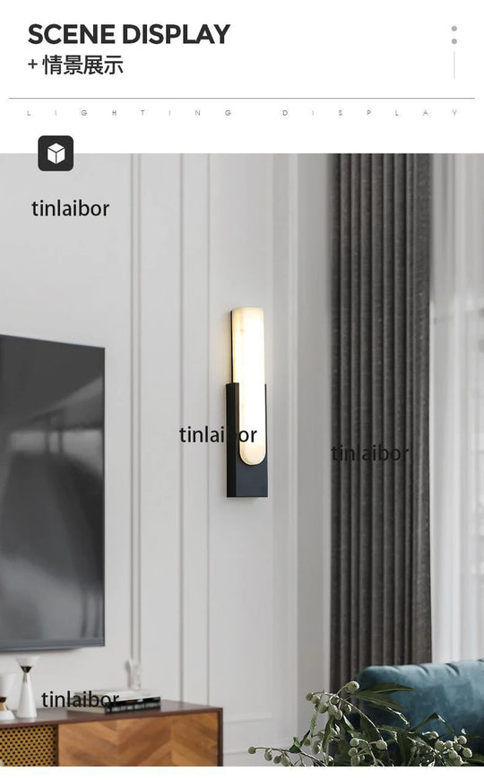 Home Deco Spanish Simulation Marble Wall Lamp