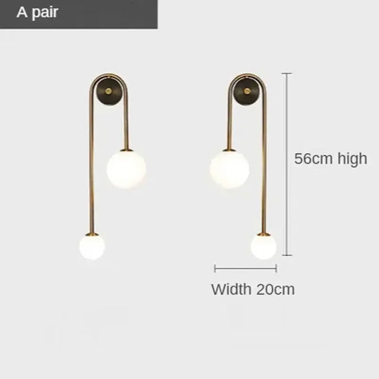 Home Deco Gold Glass Ball Wall Lamp
