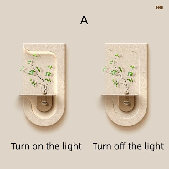 Home Deco Green Plant Wall Light Mural