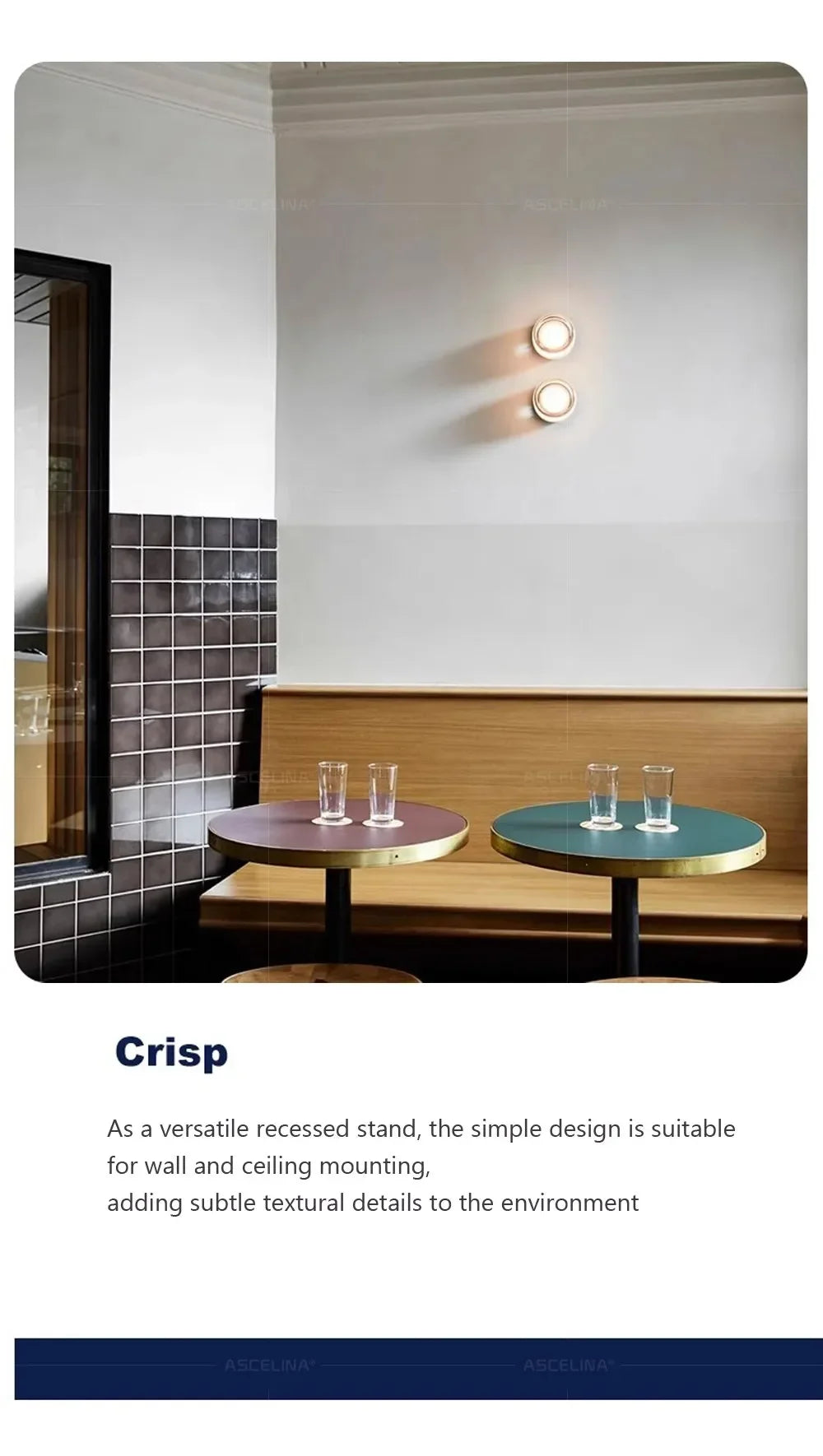 Home Deco Amber Glass LED Wall Lamp