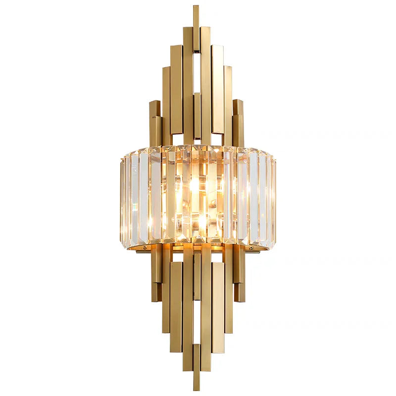 Home Deco Champagne Gold Crystal Wall Lamp