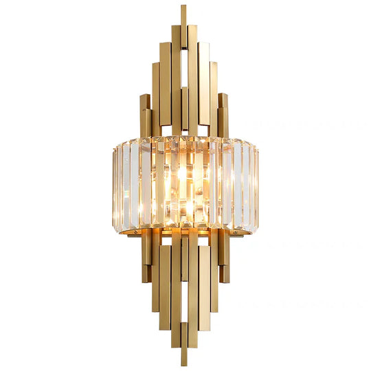 Home Deco Champagne Gold Crystal Wall Lamp