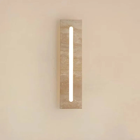 Home Deco Travertine Rectangular Stone Wall Lamp