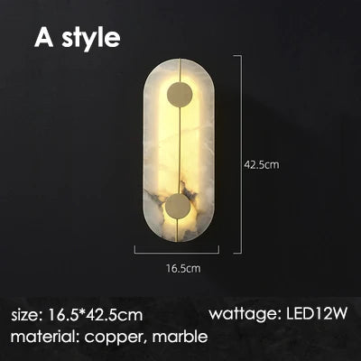 Home Deco Marble Copper Gold Wall Light