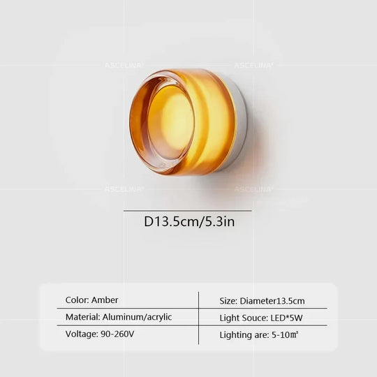 Home Deco Nordic Round Glass Wall Light