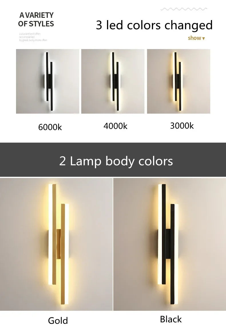 Home Deco Copper Line Acrylic Wall Lamp