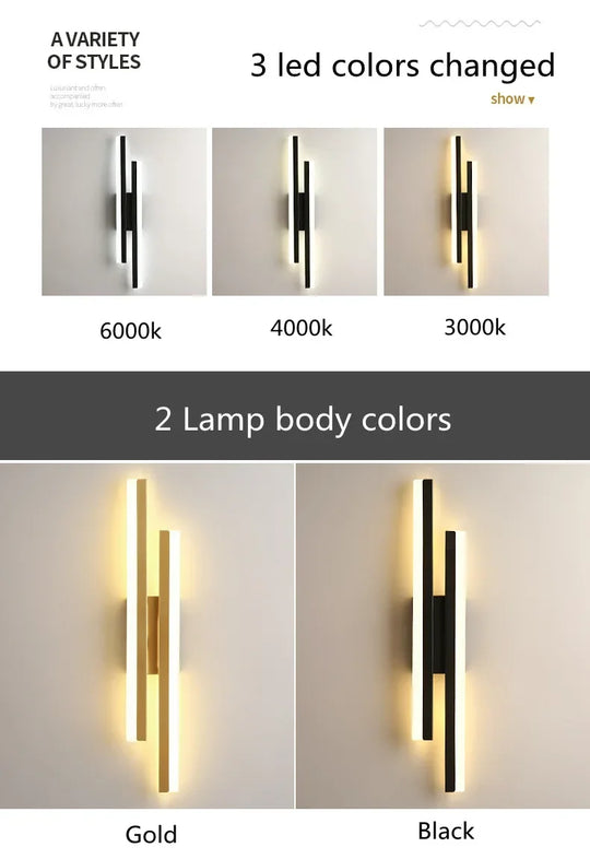 Home Deco Copper Line Acrylic Wall Lamp