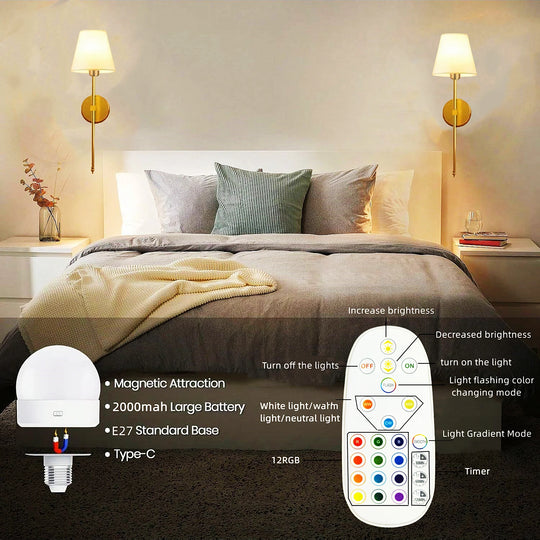 Home Deco Wireless Rechargeable Wall Lamp
