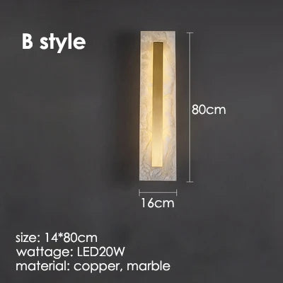 Home Deco Marble Copper Gold Wall Light