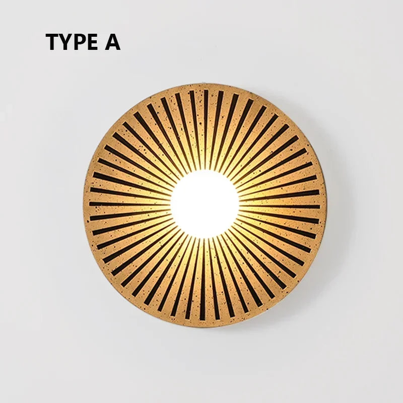 Home Deco Round Resin LED Wall Lamp