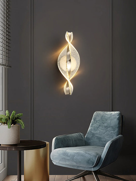 Home Deco Acrylic Gold/Black Modern LED Outdoor Wall Sconce