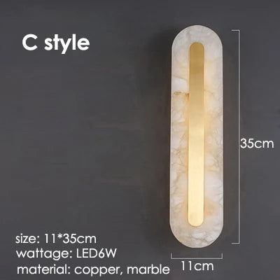 Home Deco Marble Copper Gold Wall Light