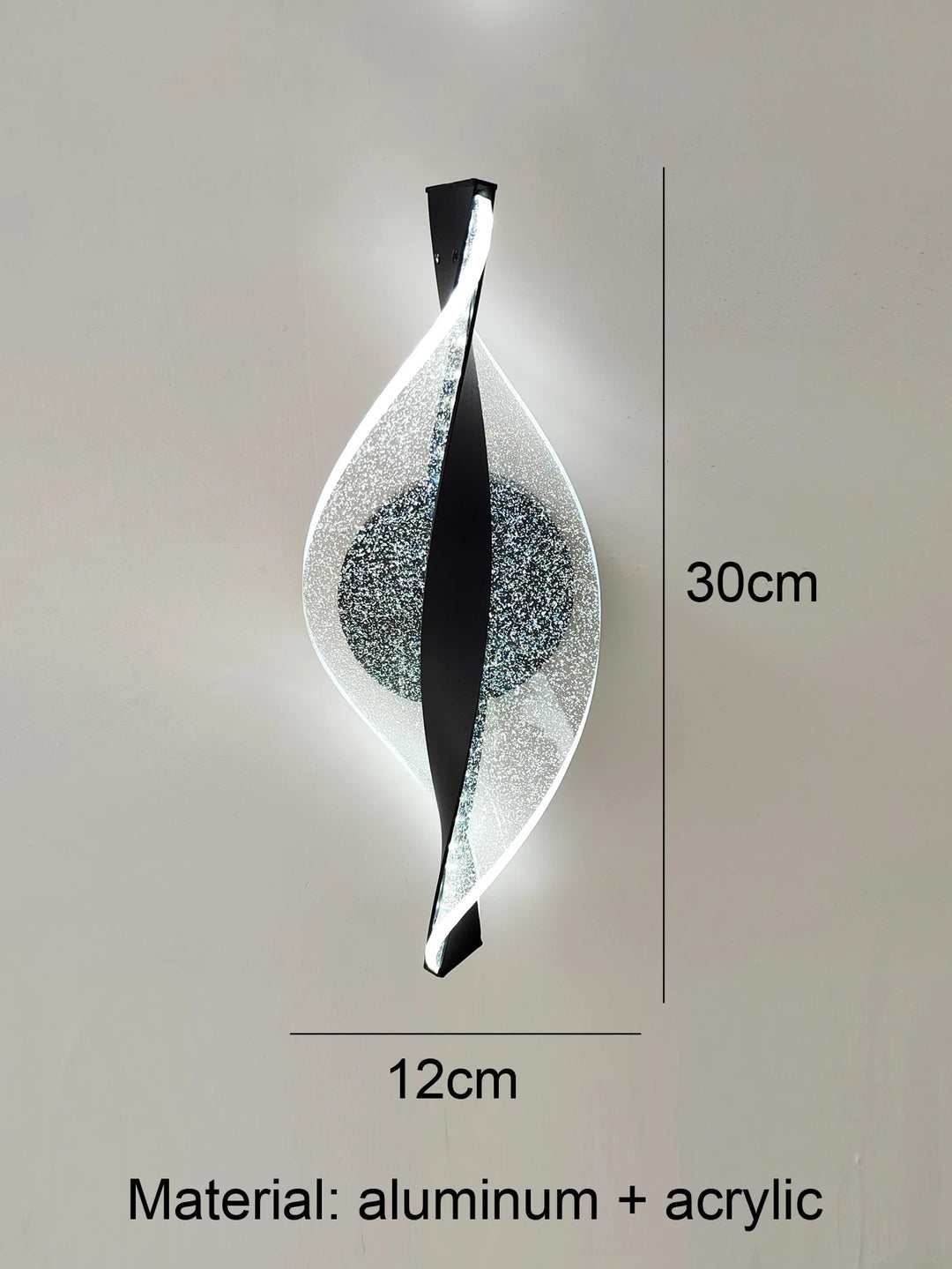 Home Deco Acrylic Gold/Black Modern LED Outdoor Wall Sconce