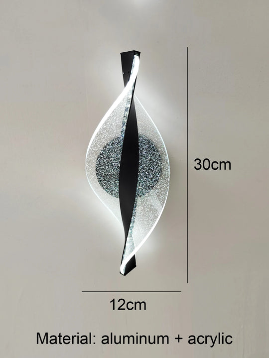 Home Deco Acrylic Gold/Black Modern LED Outdoor Wall Sconce