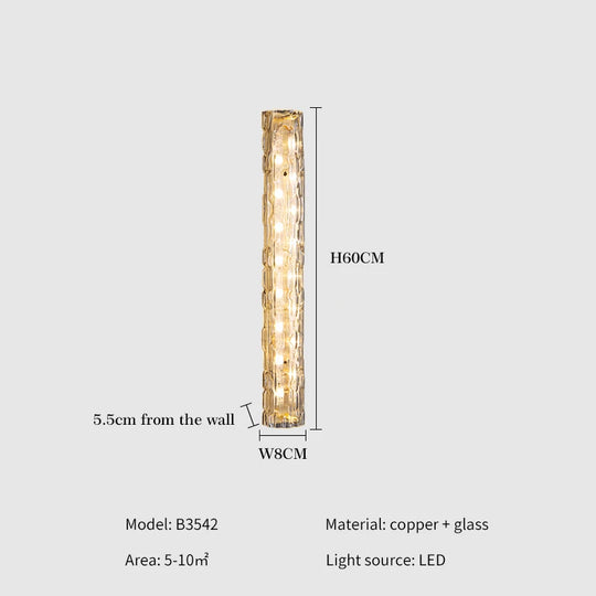 Home Deco Luxury Crystal Copper Wall Lamp