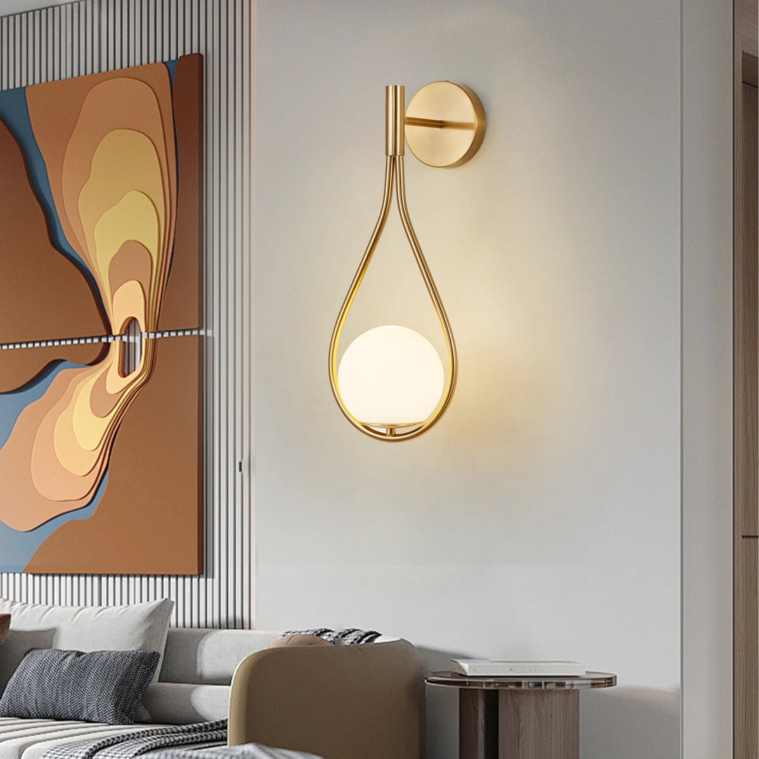 Home Deco Gold Frosted Glass Wall Lamp
