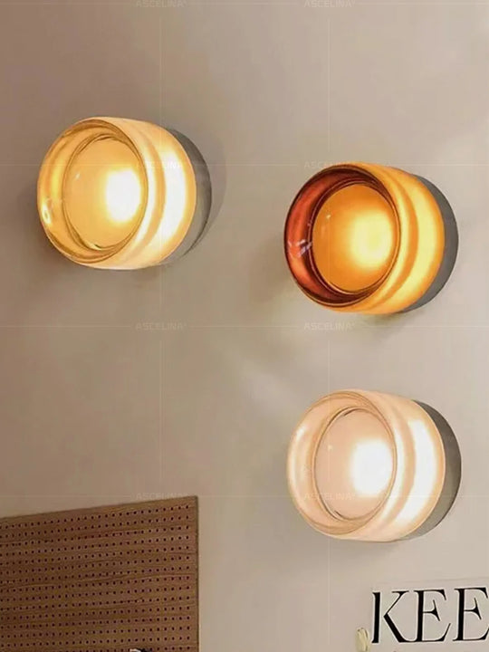 Home Deco Amber Glass LED Wall Lamp