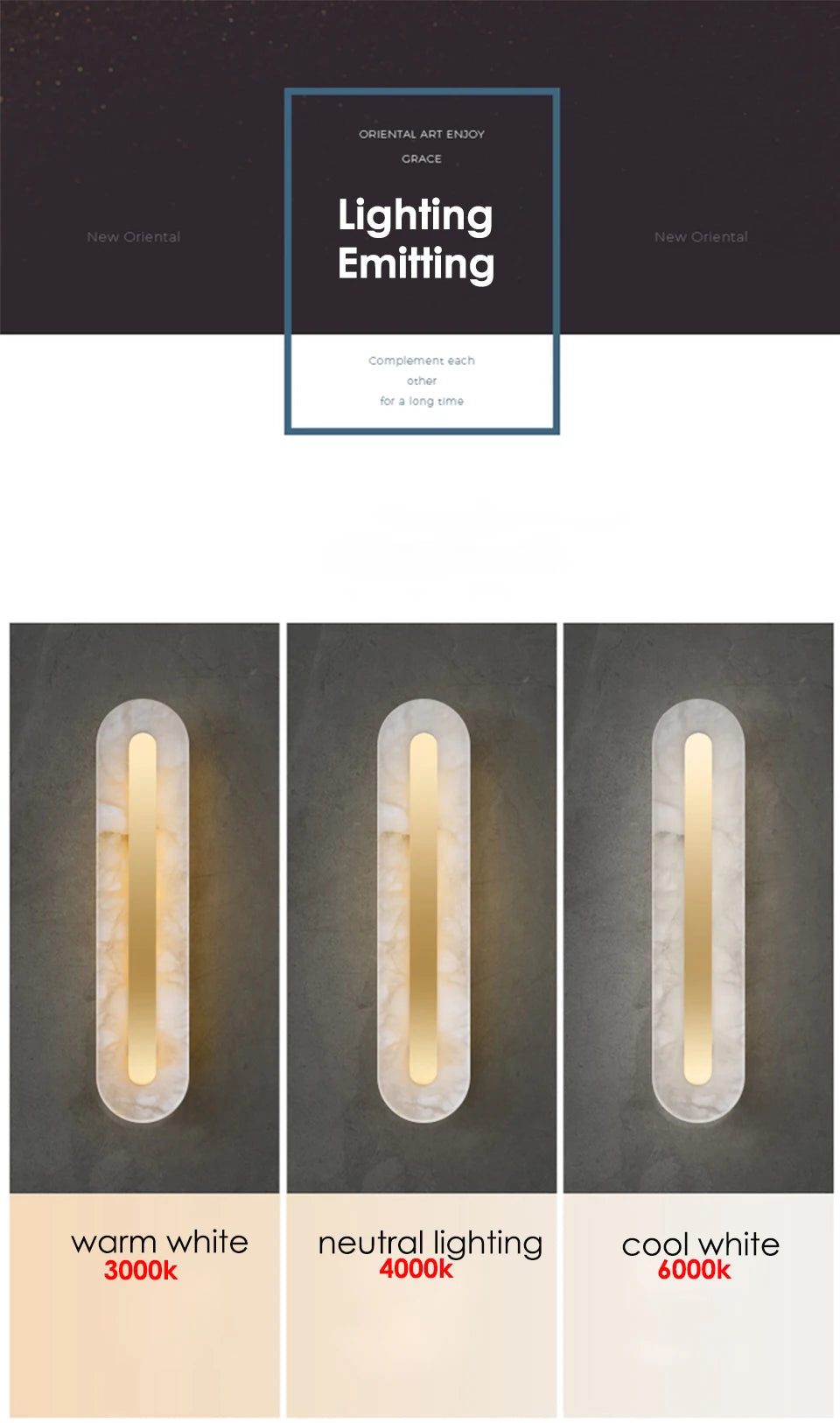 Home Deco Marble Copper Gold Wall Light