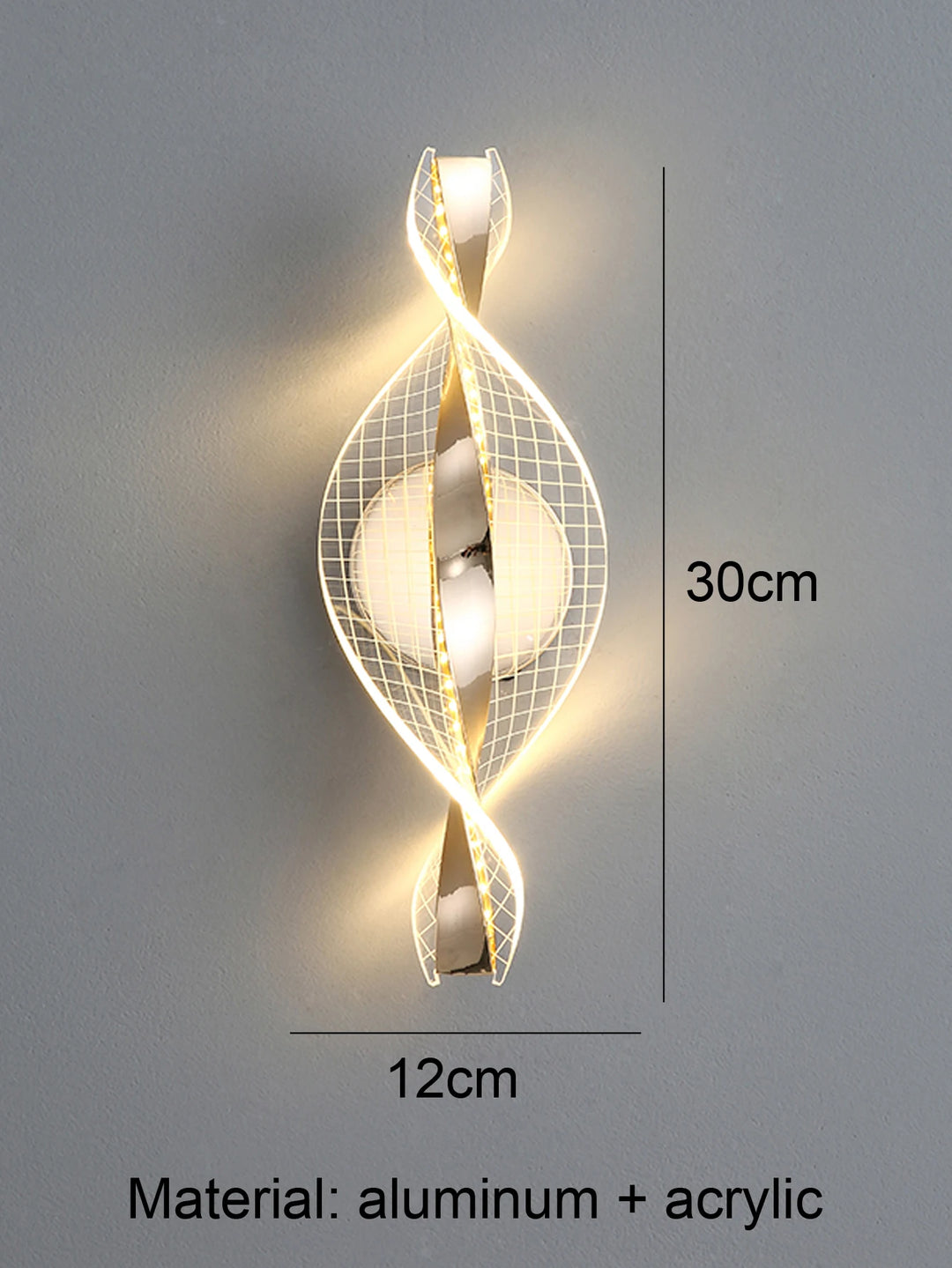 Home Deco Acrylic Gold/Black Modern LED Outdoor Wall Sconce