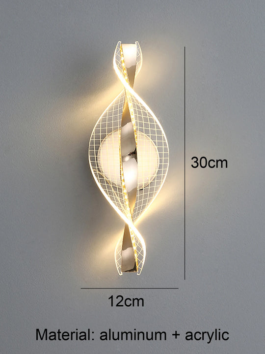 Home Deco Acrylic Gold/Black Modern LED Outdoor Wall Sconce