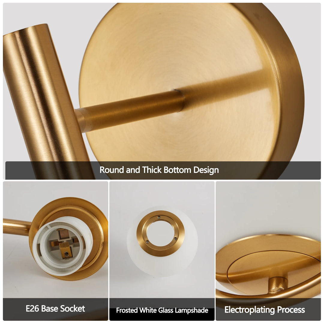 Home Deco Gold Frosted Glass Wall Lamp