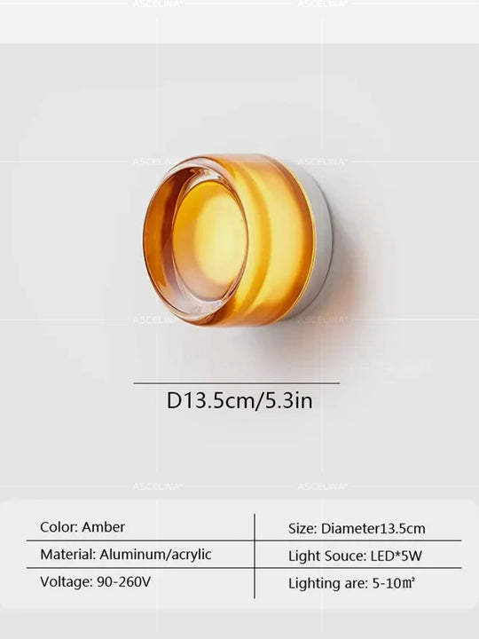 Home Deco Amber Glass LED Wall Lamp