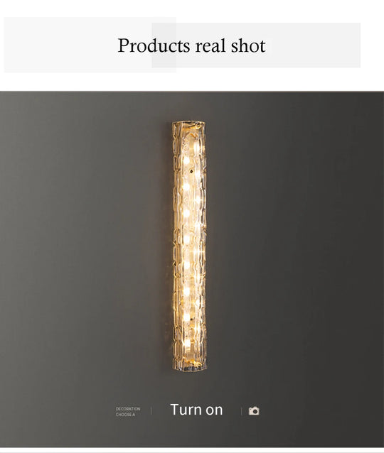Home Deco Luxury Crystal Copper Wall Lamp