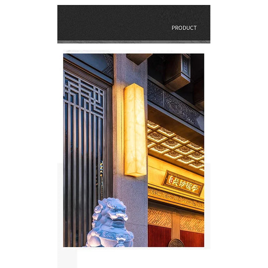 Home Deco Brass Marble Outdoor Wall Lamp