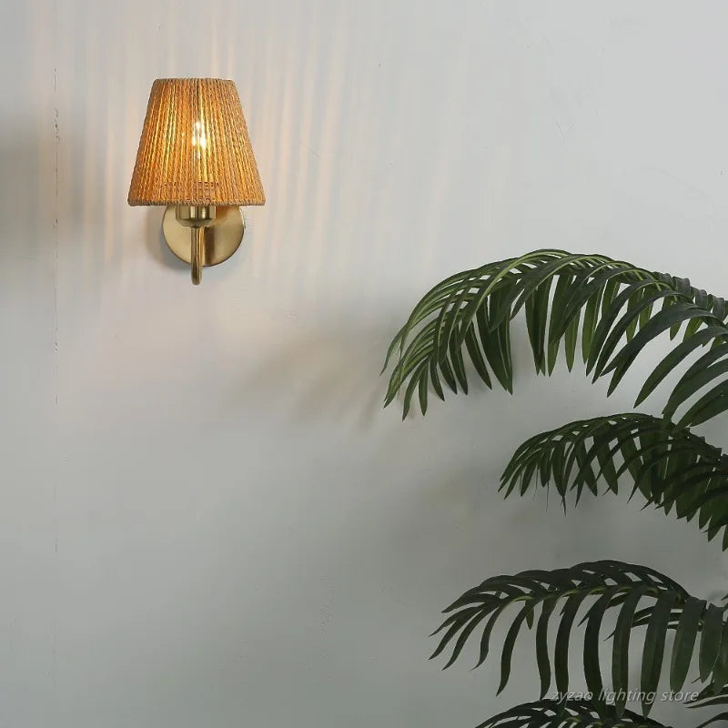 Home Deco Hand Woven Eco-Friendly Wall Light
