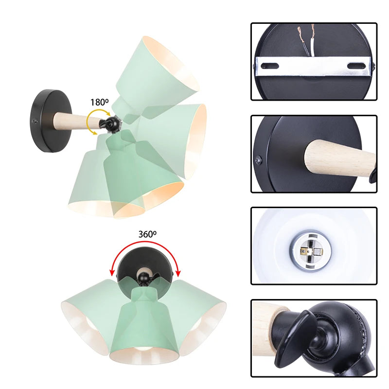 Home Deco Nordic Wooden Wall Lamp