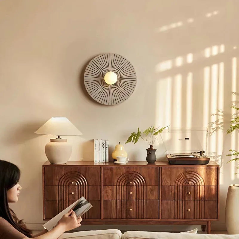 Home Deco Round Resin LED Wall Lamp